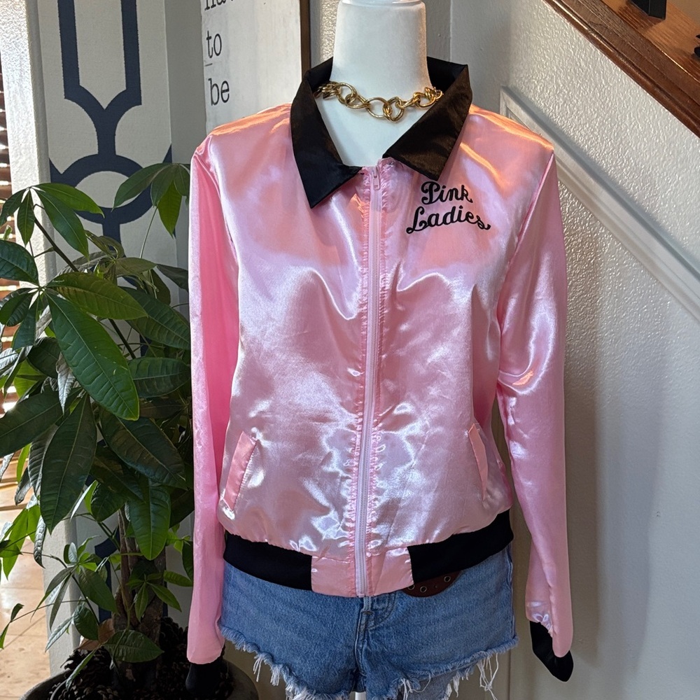 Grease Pink Ladies Satin Like Varsity Jacket 🤩